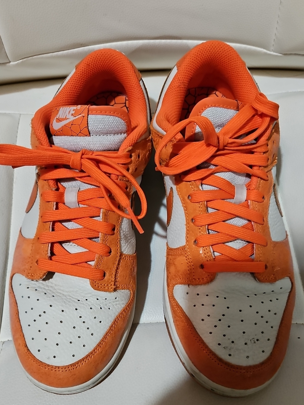 Nike Dunk Low-Top Sneakers — Orange/White - Picture 3 of 7